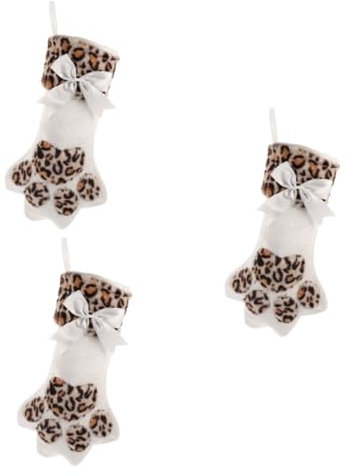 ABOOFAN 3 Piezas Calcetines De Felpa De Uña De Gato Medias Navideñas para Bolsa De Gato Medias Navideñas Personalizadas Cabestrillo para Gatos Gato Juguetes De Navidad Paño