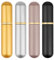 SIRLOMU 4 Sticks à Inhaler pour Huiles Essentielles, Tubes d'Huile Essentielle, Flacon d'Aromathérapie, Inhalateurs Nasaux, Tube de Parfum avec 4 Mèches en Coton (Noir/Argent/Or/Gris)