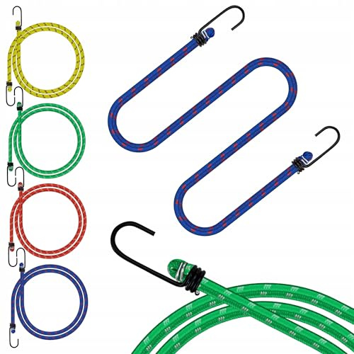 DomoDomo Gepäckspanner Set 3 Stück 110 cm elastische Spanngummis mit Haken für Transport Fahrrad Auto Gepäckbefestigung