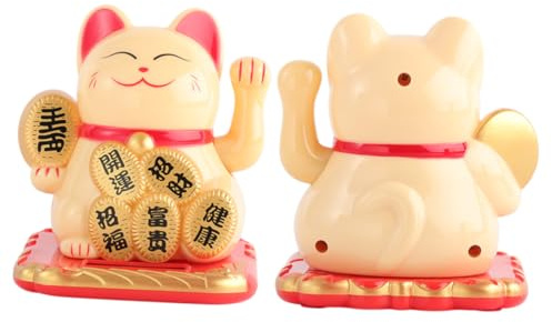 BATHVEVE 1pièce Ornement De Chat Solaire Chat à Main Qui Salue Décoration De Voiture Maison Couleur Aléatoire pour Femmes Et Hommes