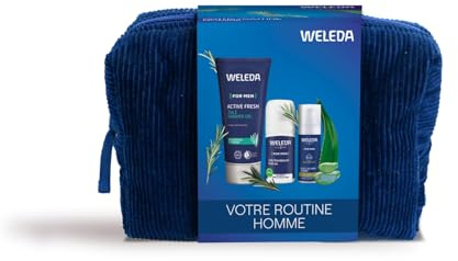 WELEDA - TROUSSE SOINS HYGIENE HOMME | Routine Homme avec sérum 5 en 1, déodorant 24 h et gel douche 3 en 1 pour une peau fraîche et pleine d'énergie.