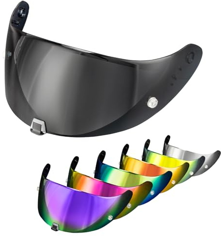 PSLER Helmvisier für Scorpion EXO 520 1400 R1 391, Kratzfest, Hellschwarz | Splitterschutz antibeschlag motorradhelm ersatzvisier, optische klarheit blendschutz uv-schutz windschutz, motorrad visier