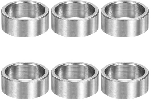 QUARKZMAN 6pz M16 Rotondo Distanziatori Kit, 5/8 Distanziatori Isolanti in Acciaio Inossidabile 16mm IDx20mm ODx8mm L Distanziali Rotondo Non Filettato Boccola per Viti Bulloni, Argento