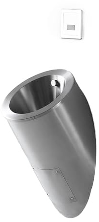 304 Stainless Steel Urinal for Men,Commercial Wall Mounted Urinal with Sensor Flush Valve,Flushing Urinal Troughs for Home, Hotel,Bar