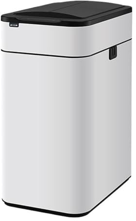 JYBNBBE Poubelle Automatique en Acier Inoxydable avec Couvercle, Poubelle de Cuisine à Ouverture par Les Ailes, Poubelle Intelligente Moderne de 9/15/30/50/60 L pour Usage domest,White-50L