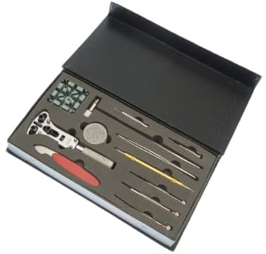 BESPORTBLE 29 pièces Kit de Réparation Montre Professionnel avec Ouvre-boîtier Outil Ressort Bracelet Tournevis Précision pour Ajustement et Remplacement Batterie