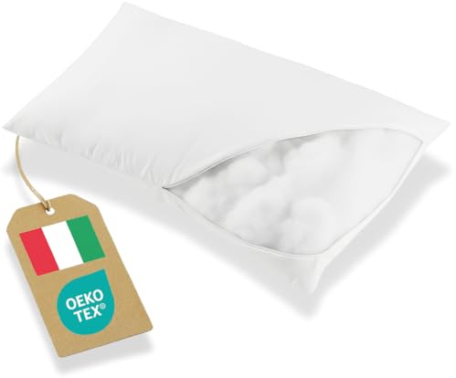 Dream Cuscino Letto 50x80 SuperSoft in Microfibra alto 15cm - Cuscino per Dormire Imbottito in Morbida Falda Traspirante ed EcoFriendly - Guanciale letto per Supporto Lombare Cervicale Made in Italy
