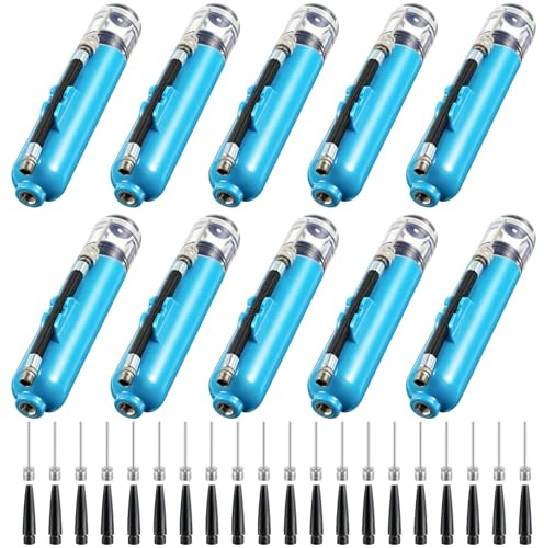 Amylove 10 Pcs Sports Ball Pump Kit, Portable Two-Way Dual Action Air Pump, Inflatable for Basketballs Soccer Balls Volleyballs Professional Hand Inflation Kit with Needles and Flexible Hose(Blue)