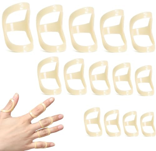 UIEXEA 14 Pezzi Tutore Dito a Scatto, Stecche Ovali per Dita, Supporto e Protezione per Artrite, Tutore Plastica Impermeabile, Correzione delle Dita