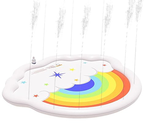 Sprinkler Play Mat for Kids - PVC Backyard Sprinkler Mat for Evaluating | Interactive Splash Pad, Inflatable Shallow Wading Pool, Folding Summer Water Toy for Camping, Lawn and Yard