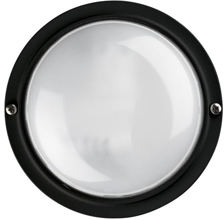 DOPO LIGHTING - Lampada esterna parete FAR (ø18,5 cm), plafoniera per esterno IP44 E27 12W, plafoniera esterna soffitto - applique soffitto esterno ideale per installazioni su balconi, terrazze o