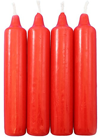 25er Pack Berliner Baumkerzen rot ca. 23 x 130 mm (25 x 4 Stück) Weihnachtskerzen, Christbaumkerzen, Pyramidenkerzen, Baumkerzen, Kerzen, Adventskerzen