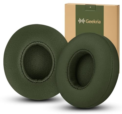 Geekria Replacement Ear Pads Compatible with Beats Solo 2 (B0534) & Solo 3 (A1796) Wireless On-Ear Headphones, Ear Cushions (Green)