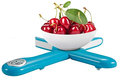 CAMRY Balances de Cuisine Pliables, balances numériques, balances de Cuisine électroniques, 5KG/1g, écran LCD, avec Fonction Tare (Bleu)
