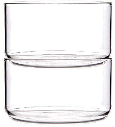 TAMUME Set Ciotole in Vetro Contenitori di Caramelle Scatole di Zucchero di Tè e Caffè per Matrimonio e Festa Contenitori per Alimenti in Vetro (450ml * 2)