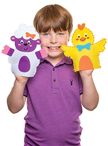 Baker Ross AW132 Nähsets für Oster-Handpuppen (3er-Pack), Bastelarbeiten mit Ostermotiven für Kinder, zum Basteln und Aufführen eines Puppenspiels