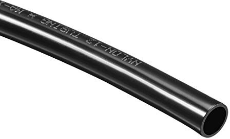 sourcing map Pneumatic Tubing, 10mm(3/8) OD x 8mm(5/16) ID Air Brake Tubing Nylon Air Line Hose 1m Black