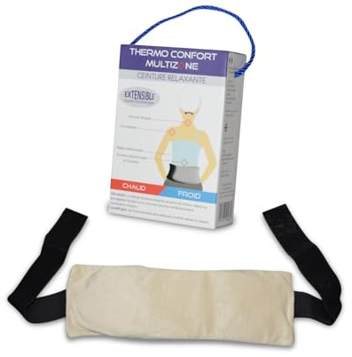 Cintura Caldo/Fredda Multizona - Allevia i Dolori Effetto Rilassante - Riutilizzabile e Naturale Composto da Perle di Argilla, Perle di Carbone Vegetale & Olio Essenziale di Lavanda - Sun & Sia