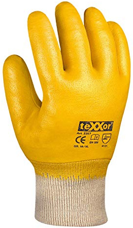 (144 Paar) teXXor Handschuhe Nitril-Handschuhe Strickbund 144 x gelb 10