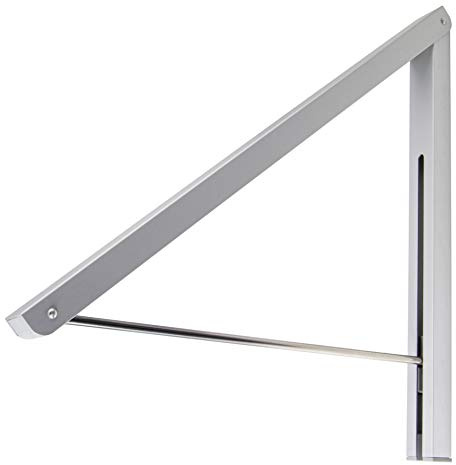 Gedotec Klapphaken OVY Aluminium Silber matt poliert - klappbar | 1 Stück Aufbau-Haken - Länge 330 mm | Kleiderhaken optimal für Bäder etc. - Wandhalterung | Garderobenhaltung Kleideraufhänger