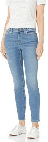 Amazon Essentials Damen Elastische Skinny-Jeans Mittelhoher Bund - Auslaufmodell, Hellblau, 44 Kurz