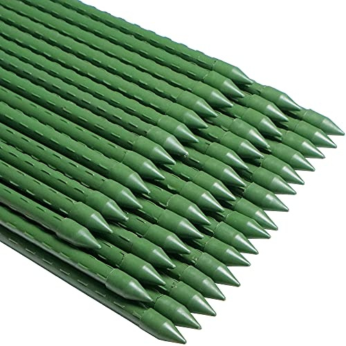 WAENLIR Garden Stakes 48 inch 4ft Sturdy Tomato Stakes, Plant Stakes for Outdoor Plants, Metal Plant Support Sticks for Gardening, Pack of 30