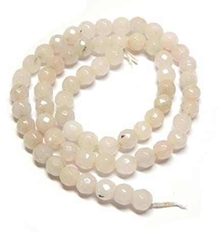 Perlin Fumo, pietra di giada bianca, 6 mm, set da 60 pezzi, pietre semipreziose, sfaccettate, rotonde, per la creazione di gioielli