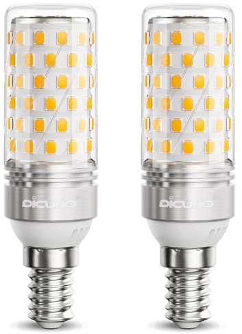 DiCUNO LED-lampa E14, 8W LED-majslampa motsvarande 130W halogenlampa, varmvit 2700K, 1400LM, ej dimbar, liten skruvsockel E14 LED-majslampa, uppsättning om 2