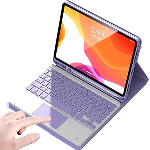 QYiiD Funda con teclado TouchPad para iPad de 6ª generación (2018), iPad de 5ª generación (2017), iPad Air 2, iPad Air, iPad Pro 9.7, Smart Trackpad, funda de teclado inalámbrico desmontable con
