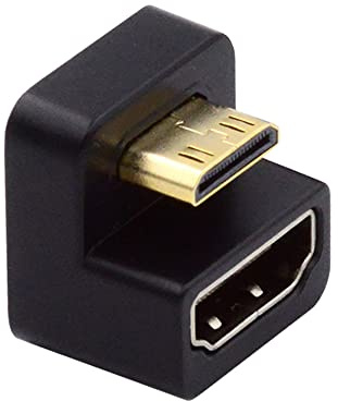 NFHK 360 Degree Up Opposite U Shape Back Angled Mini HDMI 1.4 Male to HDMI Female Extension Adapter Converter