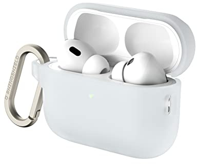 RhinoShield Kopfhörer-Hülle für AirPods Pro 2 - Transparent | Fallschutz nach Militärstandard, kabelloses Laden, Karabiner inklusive
