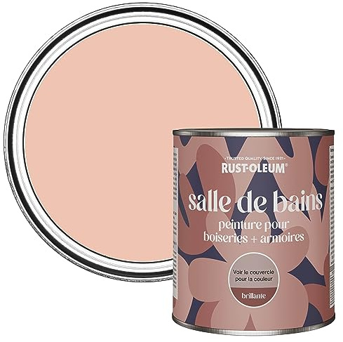 Rust-Oleum Pink Moisture Resistant Bathroom Wood and Cabinet Paint in Gloss Finish - Coral 750ml