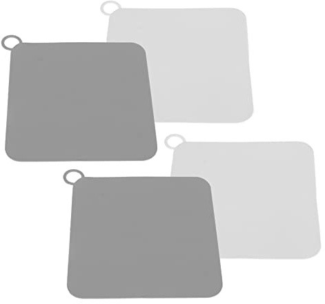 4 Stück Silikon-Flachsaugdeckel, Ablassstopfen-Abdeckung, Multifunktionale Ablassstopfen-Abdeckung, Weiß/Grau