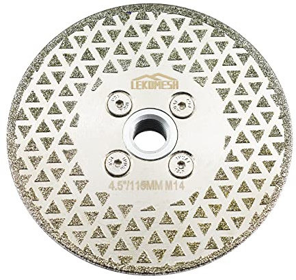 Diamond Cutting Grinding Discs 115MM LEKOMESH - Double-sided Diamond Cutting Discs for Granite Marble Porcelain Ceramic Tile Artificial Stone,M14 Thread Angle Grinder