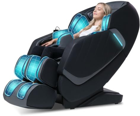 RelaxRelife Massagesessel mit SL-Schiene & Zero Gravity (Schwarz)
