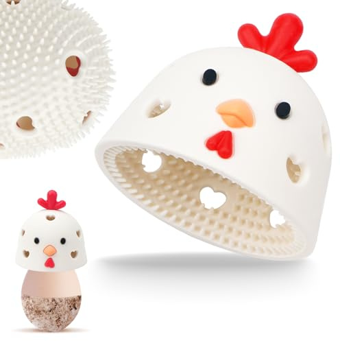 Cepillo de limpieza de huevos de silicona, limpiador de huevos para huevos frescos, limpiador de huevos para huevos frescos, herramientas de limpieza reutilizables para lavadora de huevos (blanco)
