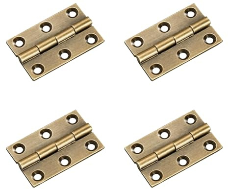 4 Pcs 1.5 Door Hinges Brass Folding Hinges for Gate Window Closet Drawer Boxes, Bronze