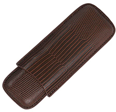 Cigarrfodral hållare, PU-läder, 2-fingers-cigarr-bärväska, bärbar, för resor, årsdagspresenter