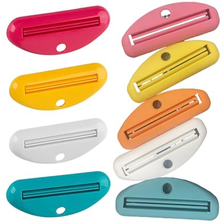 rongweiwang Tube Rolling Paint Ointment Squeezer Bathroom Kitchen Squeezer Squeezer with Lotion Rolling Plastic Etc. Ointment, 9pcs（Random Color）