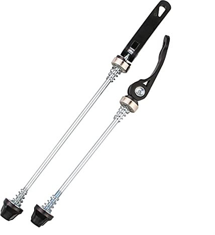 KFXYSM Schnellspanner Fahrrad,Steckachse Fahrrad Fahrradrad Nabe Spieße Vordere Rückseite Schnellrelease Skewers MTB Rennrad Clip Hebel Achse 145 / 185mm 90g(Black)