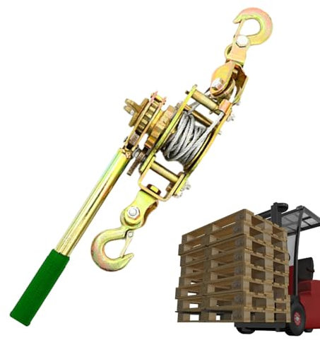 Kioriur Heavy Duty Ratchet Power Puller Tool - Automotive Hoist Cable Puller, Ratchet Chain Block Hoist | Garages Warehouse Automotive Machinery Pulley, Manual Tensioner Rope Tightener for Farm Fence