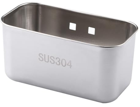 Ciieeo Stainless Steel Sink Draining Basket with Strong Suction Cup Kitchen Storage Rack for Efficient Water Drainage Smooth Edges 7.09X3.54X3.35In