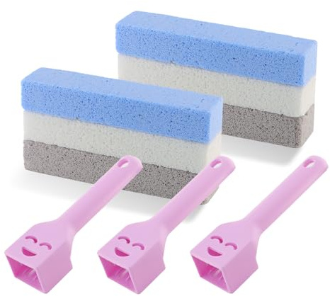 alwaiiz 6 Stück Bimsstein Toilettenreiniger, Bimsstein Toilette mit 3 Griffe, Cleaning block wc für Toiletten, Badezimmer, Waschbecken, Gitter