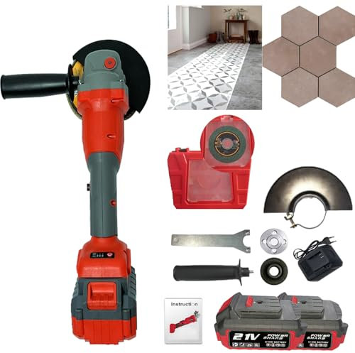 Hooha Flex 125mm Winkelschleifer Fliesen Schneiden Werkzeug für Dekorationsarbeiter/Fliesenleger/Renovierungsbegeisterte DIY Fliesen Keramik&Porzellan&Quarz&Marmor Bürstenloser Trennschleifer Set