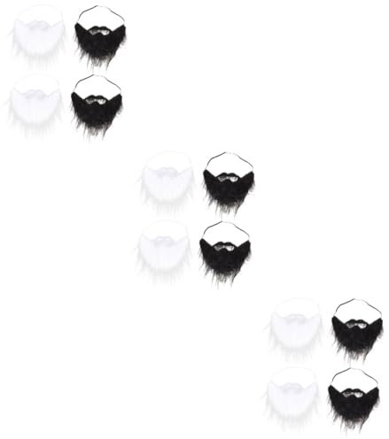 DEARMAMY 3 Ensembles Barbe Artificielle Attrape-Tondeuse À Barbe Fausse Barbe Lisseur De Barbe Rouleau À Barbe pour Hommes Barbe De Costume Drôle Fausses Moustaches Flanelle 4 Pièces * 3