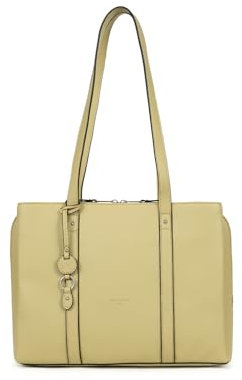 Hexagona - Bolso para mujer (2 asas), compatible con formato A4 y teléfono móvil, colección Lima, Verde Anís, talla única