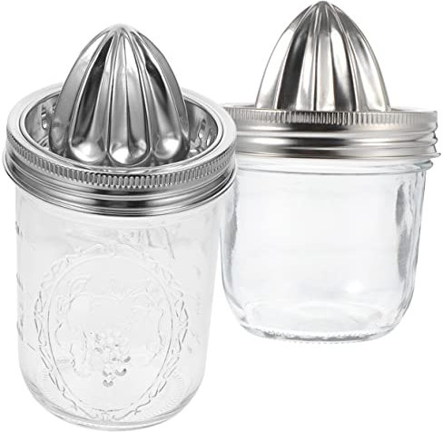 2Pcs Handheld Lemon Squeezer Stainless Steel Citrus Juicer for Home Kitchen Manual Fruit Juicer Comfortable to Hold for Orange and Lemon Juice