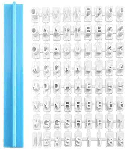 72PCS Alphabet Number Letter Cookie Stamp Set, Icing Biscuit Fondant Decorating Baking Cake Impress Mould Sweets DIY Words Message Embosser Mould