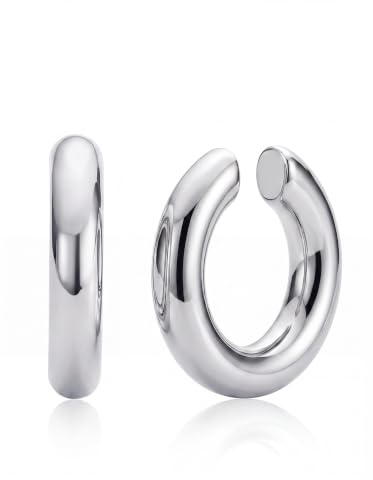 MUMREUES Ear Cuff Boucles D'oreilles Femme Non Piercings Faux Piercing Oreille Or/Argent/Or Rose Chunky Earcuff Boucle Oreille Sans Trou à Clip Pour Cartilage Boucles D'oreilles Bijoux