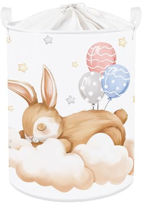 Clastyle Cestos Almacenaje Infantil Animal Durmiente Cesta Ropa Sucia Plegable para Habitación Bebé Dormitorio Cajas de Almacenaje Juguetes para Chico Chica,Conejo,36 * 45 cm